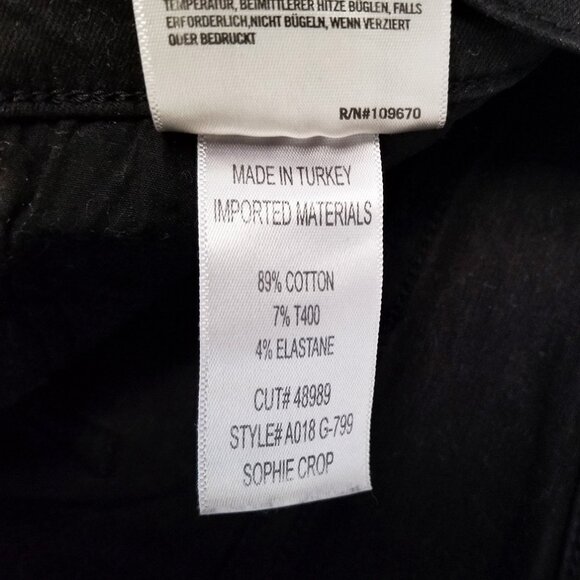 Agolde Sophie Crop High Waist Rise Skinny Jean Black Size 27 Stretchy Comfy $158 - Picture 12 of 15